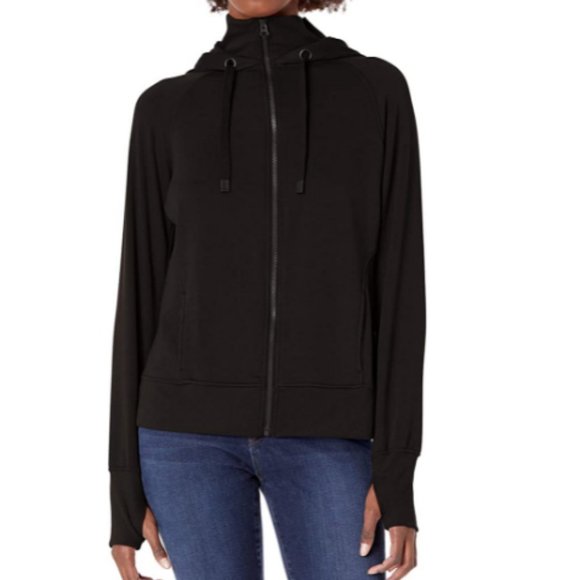 NWT Danskin Ladies Double Collar Full Zip Hoodie - Picture 1 of 3